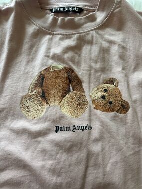 Palm Angels Beige Decapitated Teddy Graphic Tee